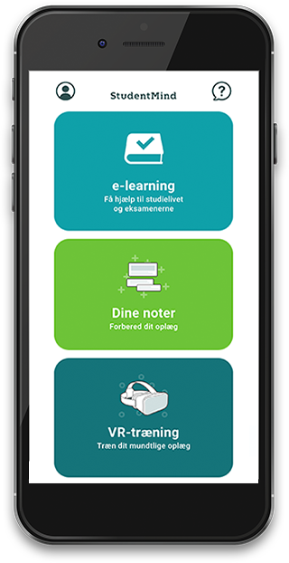 StudentMind app på telefon